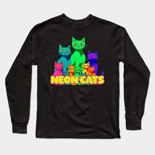 neon cats Long Sleeve T-Shirt